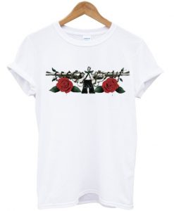 Guns And Roses Flowers T Shirt