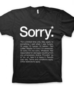 Sorry Definition T-shirt