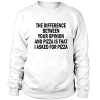 The difference between your opinion and pizza Sweatshirt