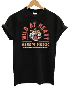 Wild at heart born free graphic T-shirt