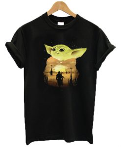 Baby Yoda Sunset T shirt