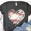 Baseball Heart T Shirt