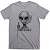 I Come In Peace Smoking Alien T-Shirt