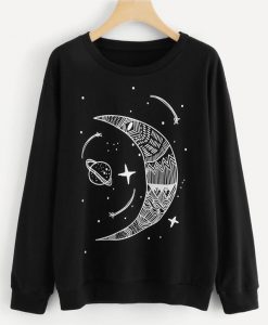 Plus Galaxy Print Sweatshirt