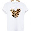 Mickey Mouse Head Leopard Print T shirt