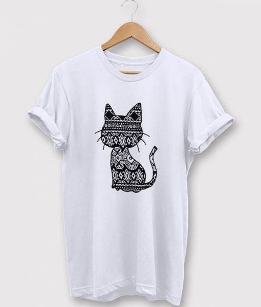 Aztec Patterned Cat T-Shirt