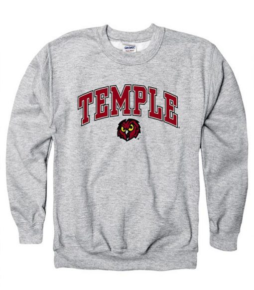 Temple Owls Youth Grey Arch Mascot Sweatshirt