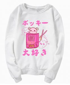 Pink Pocky Print Pokky Daisuki Sweatshirt