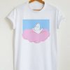 Moomin Binary Star Lovely Pink Blue Clouds Cotton Kawaii T-Shirt