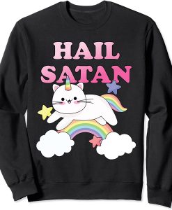 Rainbow Satanic Unicorn Cat Hail Satan Sweatshirt