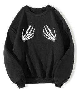 Boobs Skeleton Round Neck Sweatshirt