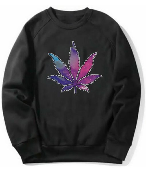 Galaxy Weed Leaf Unisex Sweatshirt
