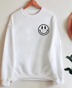 Smiley Face Pocket Print Sweatshirt