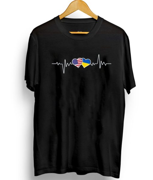 Ukrainian USA Heartbeat Support Ukraine T-Shirt
