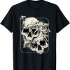 Skull Morel Mushrooms Mycologist Goth Mushroom Art T-Shirt