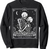 The Lovers Vintage Tarot Card Astrology Skull Horror Occult Sweatshirt