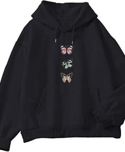 Butterfly Pattern Pullover Hoodie