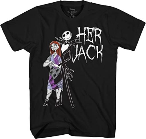 Nightmare Before Christmas Her Jack His Sally Couples Adult T-Shirt