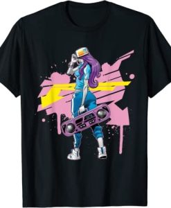 Graffiti Boombox Girl Hip hop T-Shirt